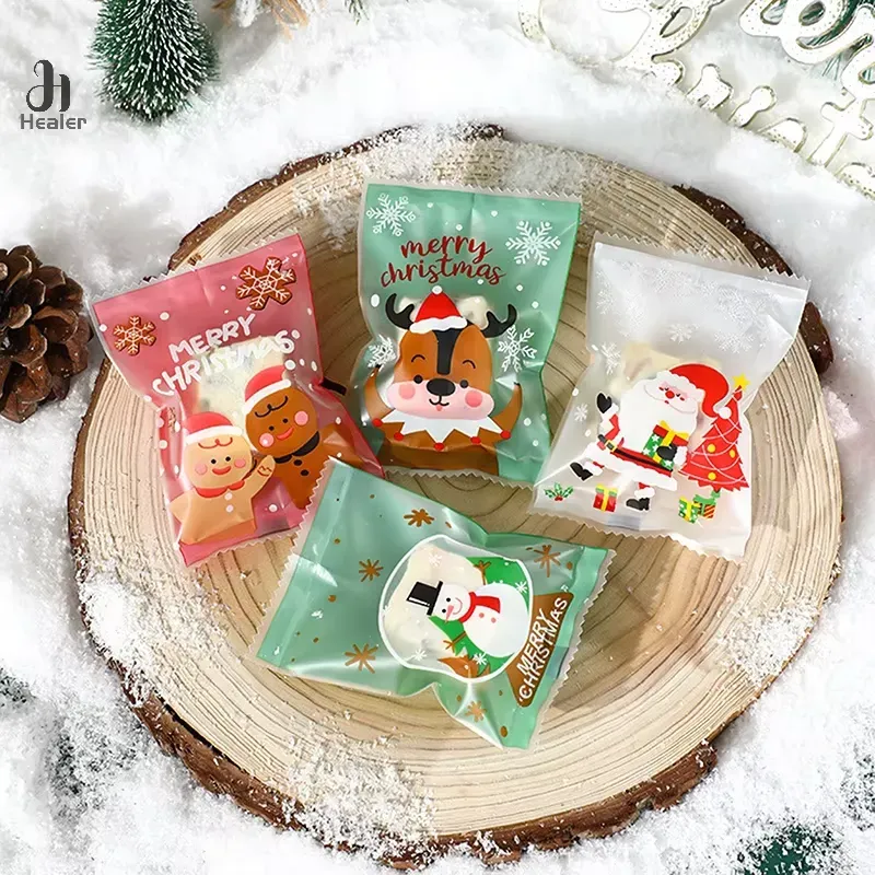 100Pcs Hot Seal Bags-Holiday-themed packaging for party treats