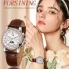 Close-Up of Moon Phase Complication on Forsining Ladies Watch