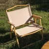 Khaki Camping Chair - Portable Outdoor Aluminum Alloy Folding Chair