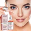 Before and after using 5-in-1 face serum for brightening