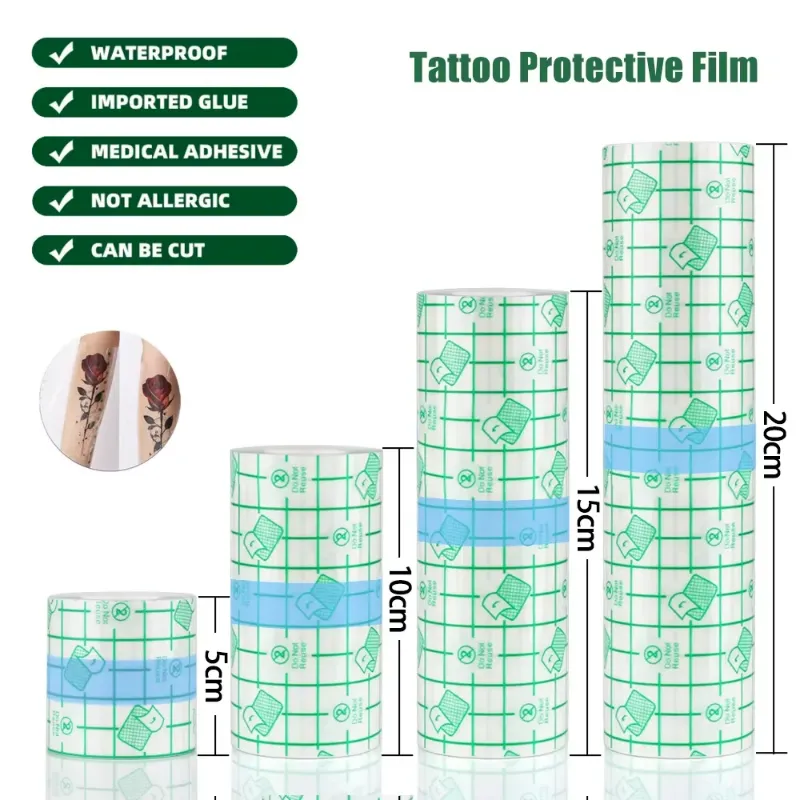 Customizable 5m Waterproof Tattoo Film with Medical-Grade Adhesive (5cm-20cm Sizes)