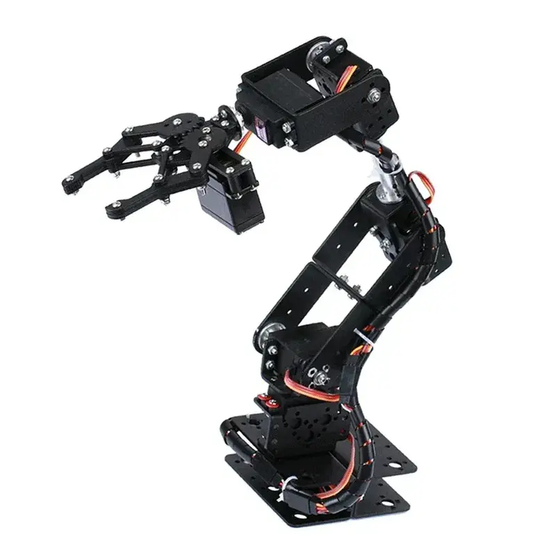 6 DOF Robot Arm fully assembled with metal alloy mechanical joints