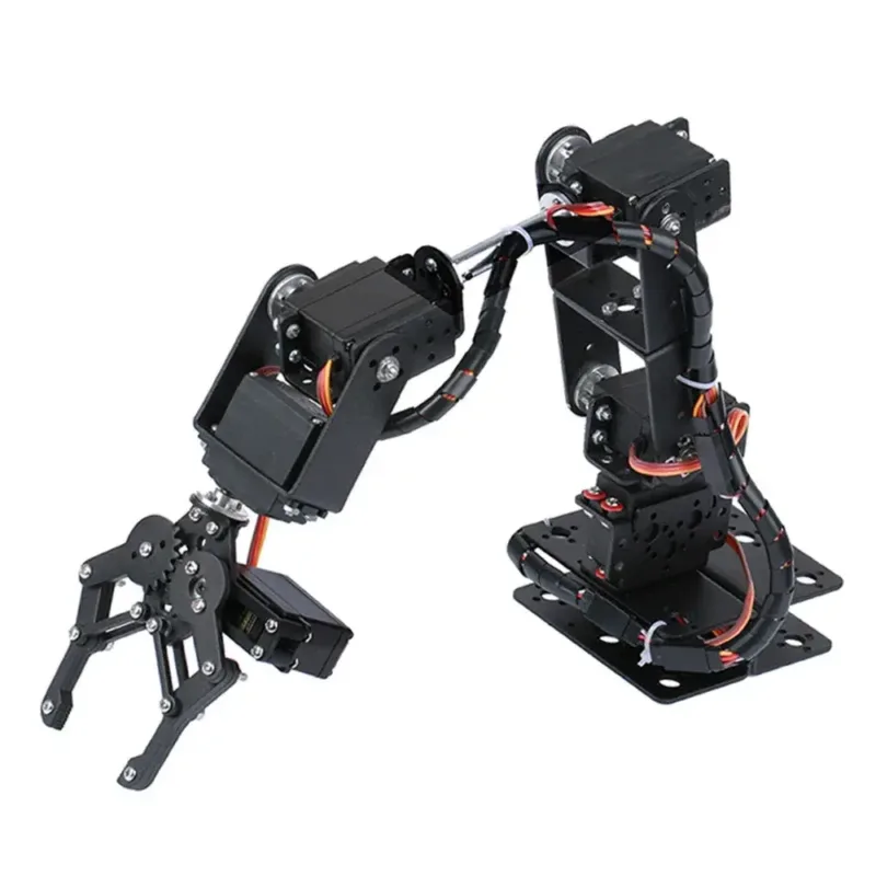 6-axis movement range demonstration of metal alloy mechanical arm