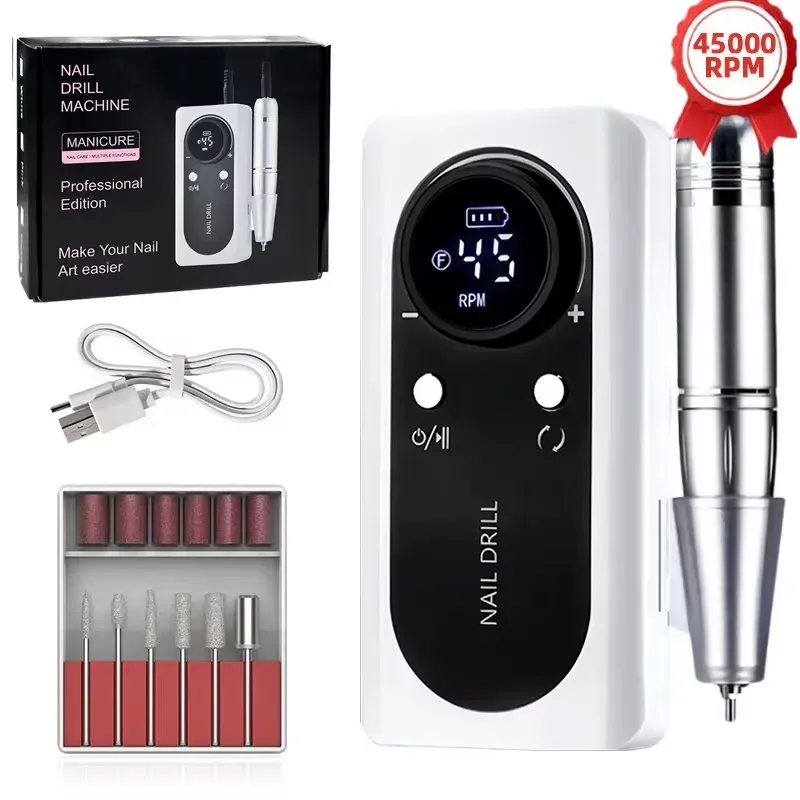 Professional Nail Drill Machine – 45000 RPM for Salon & Home Use