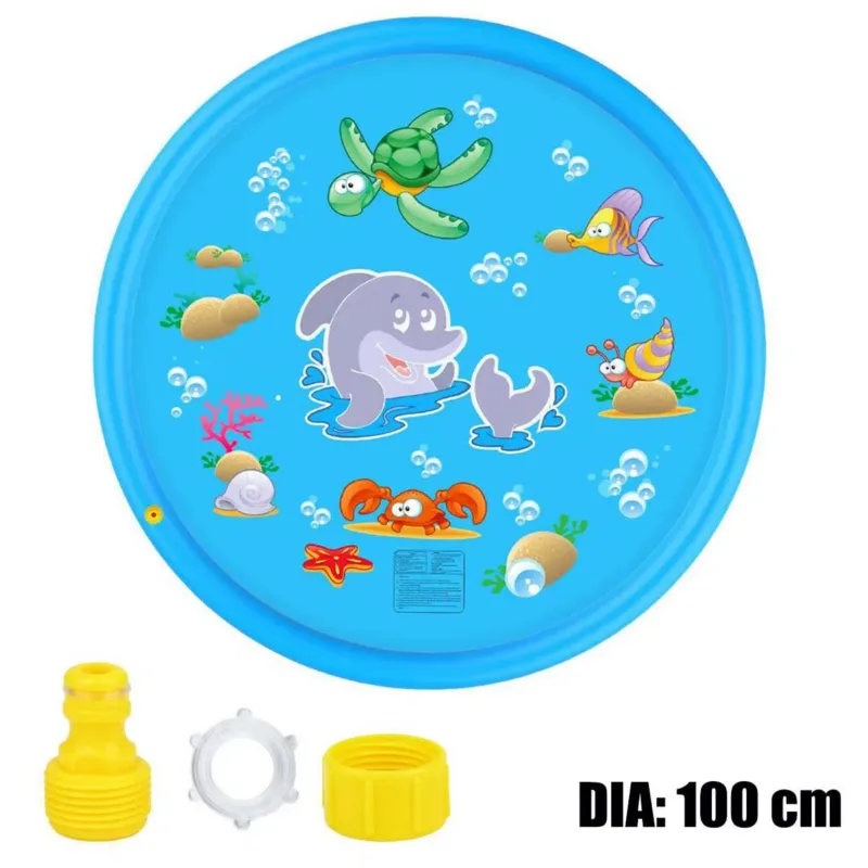 Close-Up of Cartoon Pattern on Sprinkler Mat