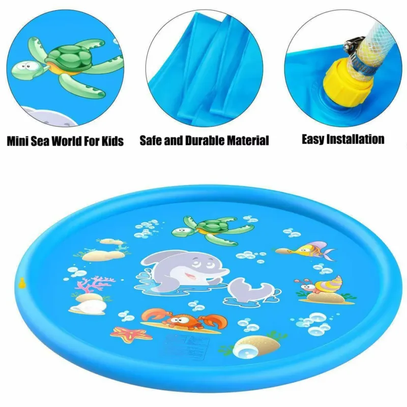 Sprinkler System in Action on Inflatable Play Pad