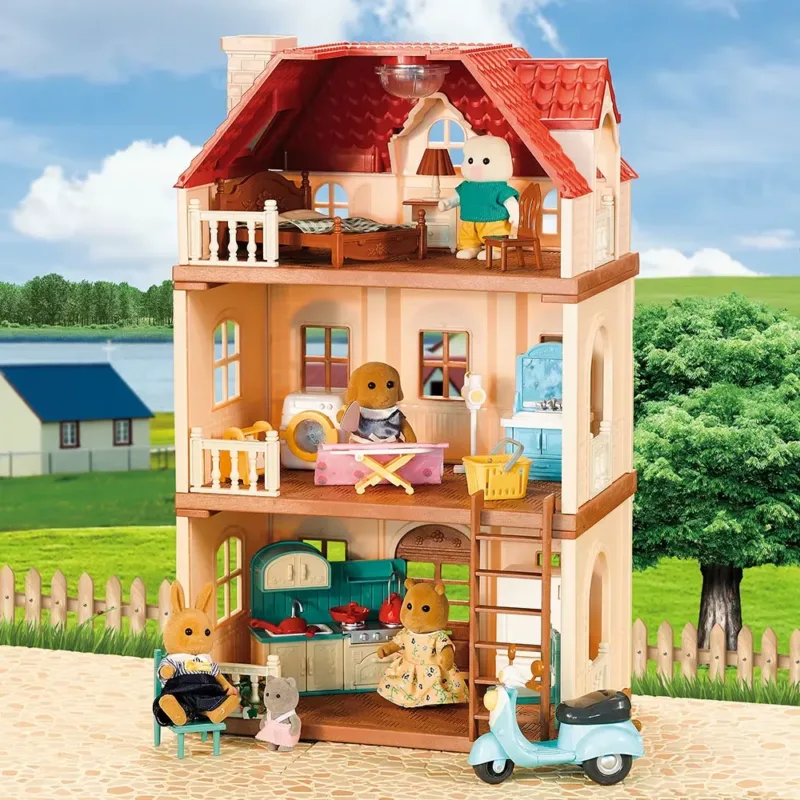 Dollhouse Simulation Kitchen - Mini kitchen toy set with furniture and accessories