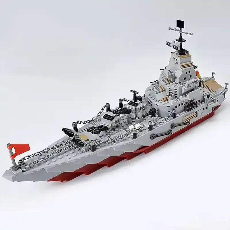 Navy Warship Building Blocks – completed model on tabletop display-alt-5