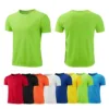 Collection of vibrant quick-dry sport shirts in various colors, perfect for athletic activities.