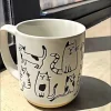 Vintage Cat Ceramic Mug – 450ML Hand-Painted Coffee Cup