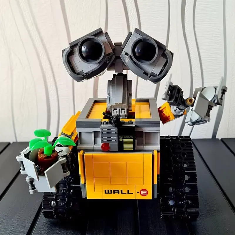 Robot Mobilization Building Blocks - Compatible with LEGO - A close-up of a completed robot replica built from colorful blocks, featuring movable parts and intricate details