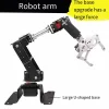 Advanced 6DOF Robotic Arm - Manipulator with MG996 Claw - A close-up of a sleek, modular robotic arm with six degrees of freedom, an MG996 claw, and programmable functionality.