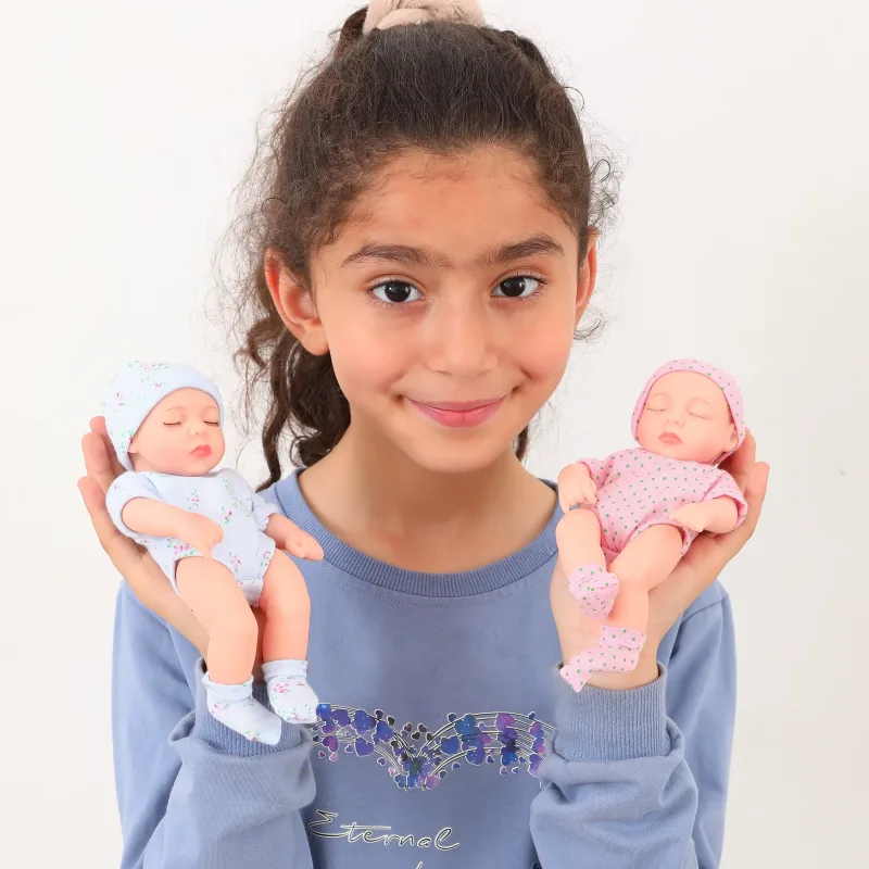 20CM Silicone Reborn Dolls – Waterproof Mini Baby - A close-up of a lifelike doll with hand-painted details, soft silicone material, and a waterproof design.