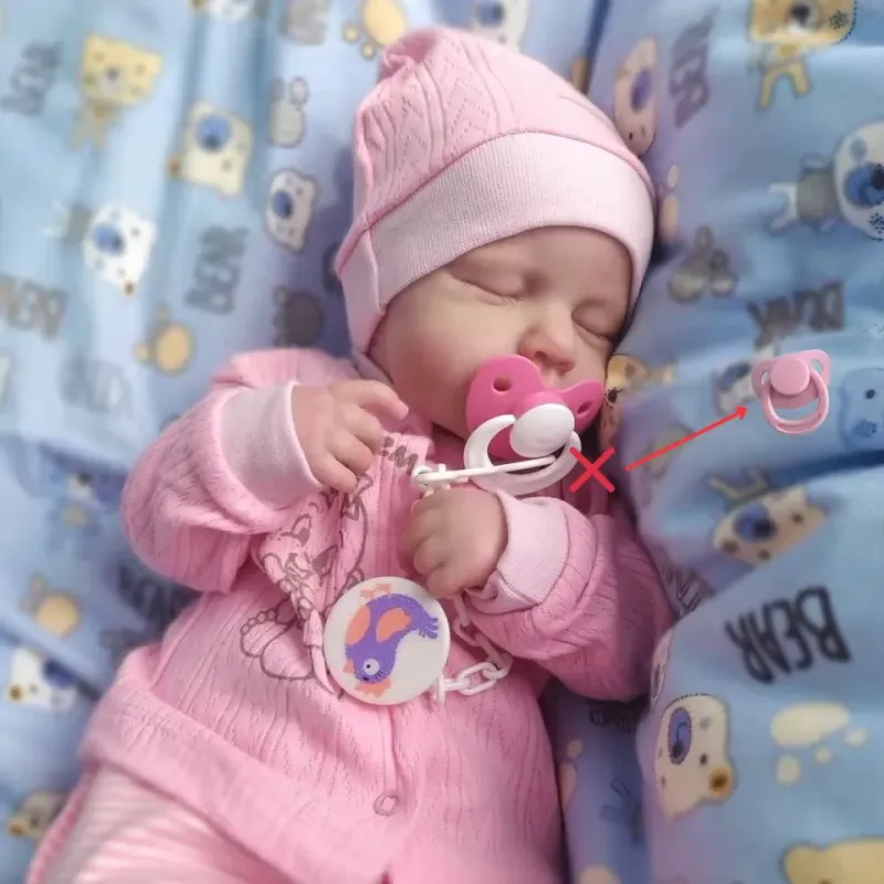 MRB Lifelike Reborn Doll - LouLou 3D Skin Vinyl 20 Inch Baby - A close-up of a lifelike doll with 3D skin texture, hand-rooted hair, and hand-painted details.