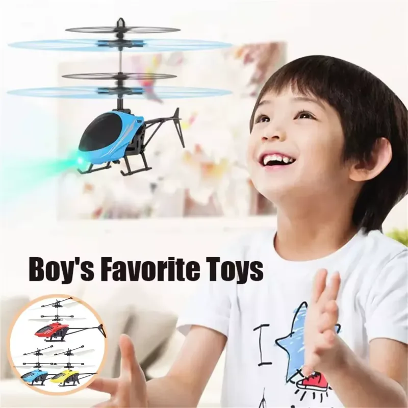 Rechargeable Mini RC Drone with fall-resistant design and LED lights, perfect for kids learning to fly.