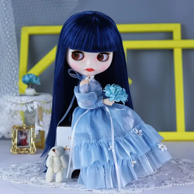 ICY DBS Blyth Doll – BJD joint body white skin blue hair doll