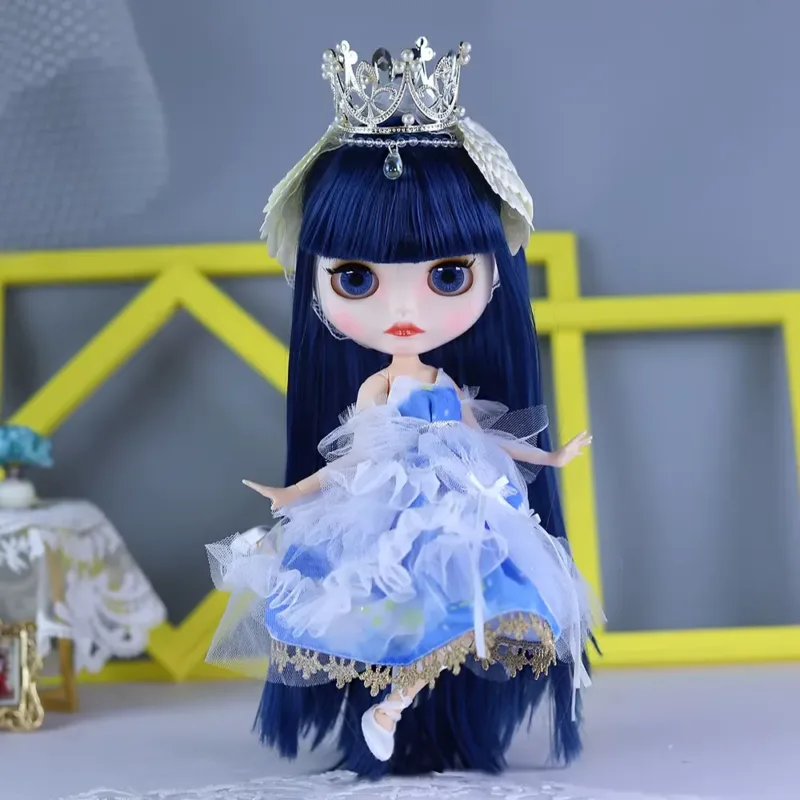 ICY DBS Blyth Doll – BJD joint body white skin blue hair doll