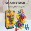 Children's Chair Stacking Puzzle - 24-42PC Game - A close-up of a vibrant stacking puzzle featuring colorful chair-shaped pieces, smooth finishes, and a compact design.