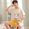 Men's Knitted Cotton Pajamas – Soft, breathable sleepwear with a stylish letter print design.