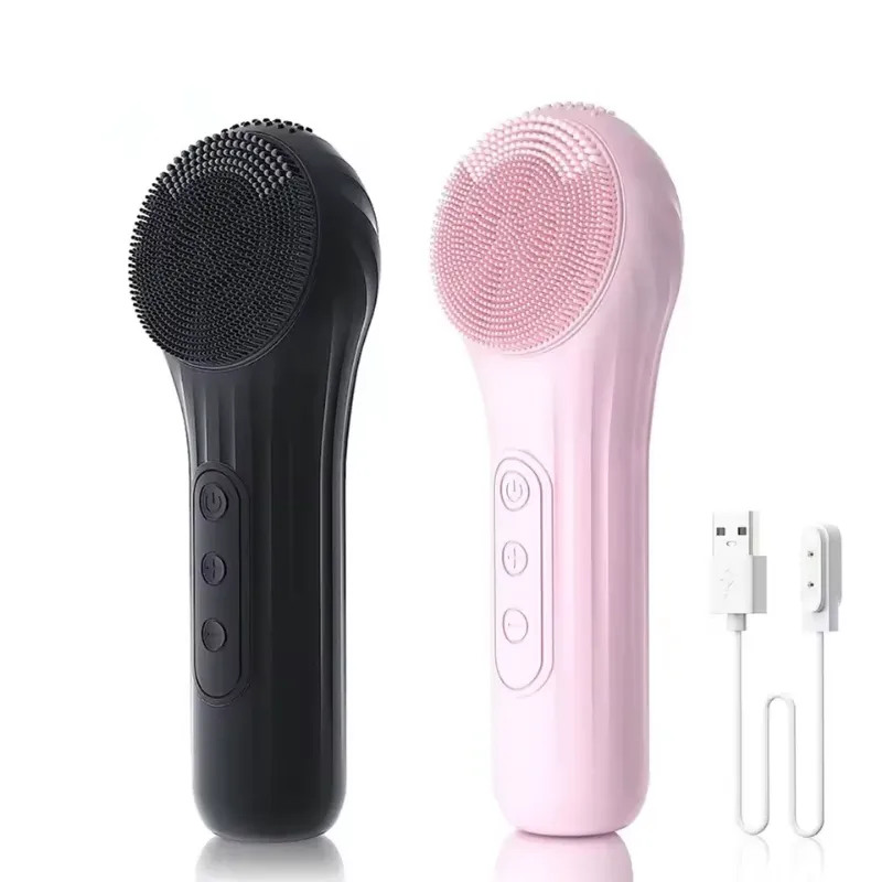 Sonic facial brush removing makeup and dirt