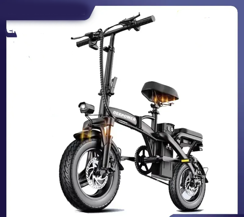ZPW Ebike K100 adult electric bike side view with fat tires and folding frame