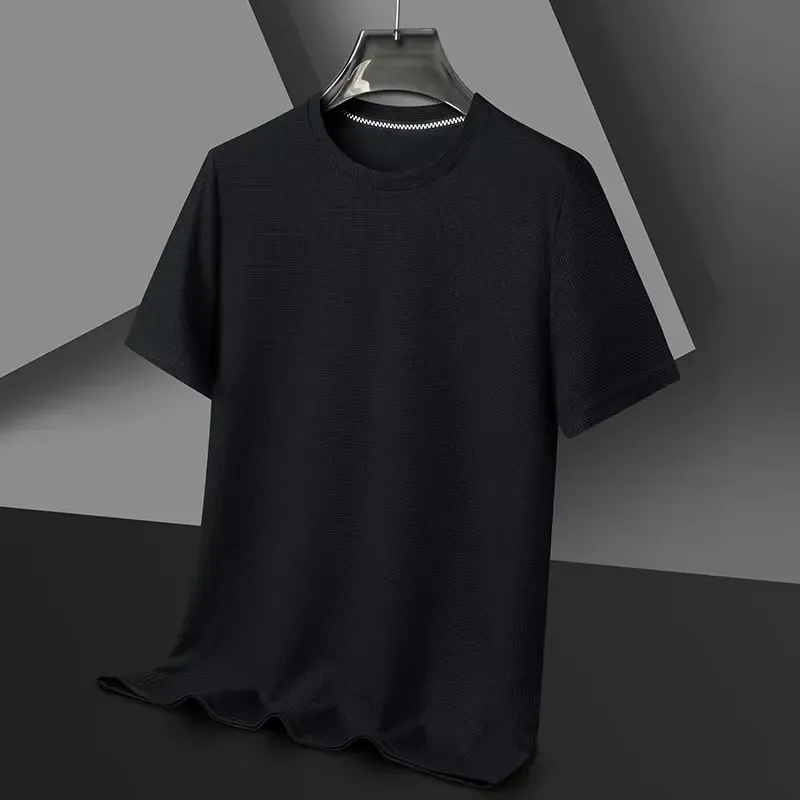 Black breathable summer men's t-shirt with a classic, timeless look.