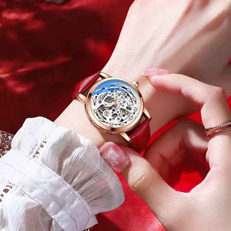 Chenxi Ladies Watch Skeleton Dial with Roman Numerals