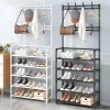 Clothes Hat Hangers Shoe Rack with Multi-Layer Storage