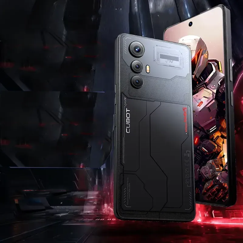 Back of CUBOT MAX 5 smartphone highlighting triple 100MP camera setup
