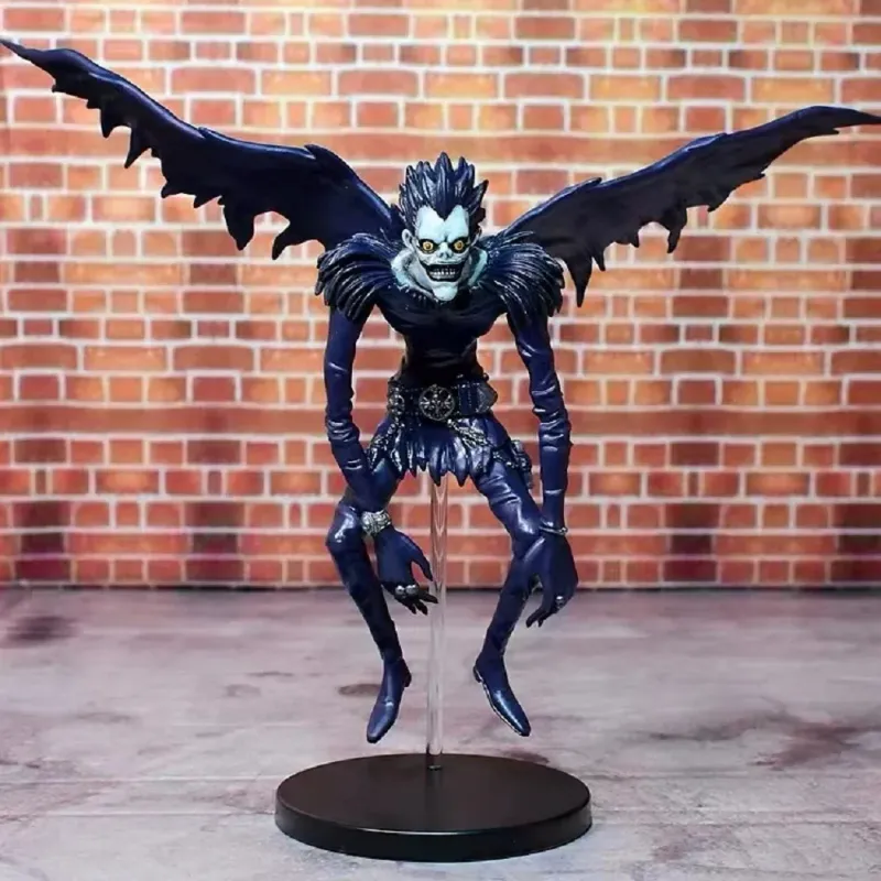 Death Note Ryuk action figure displayed against a brick wall backdrop, enhancing its dramatic effect.