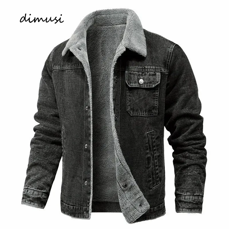 Side view of DIMUSI men’s denim jacket