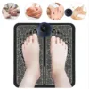 Feet placed on an electric foot massage mat showcasing its effectiveness.