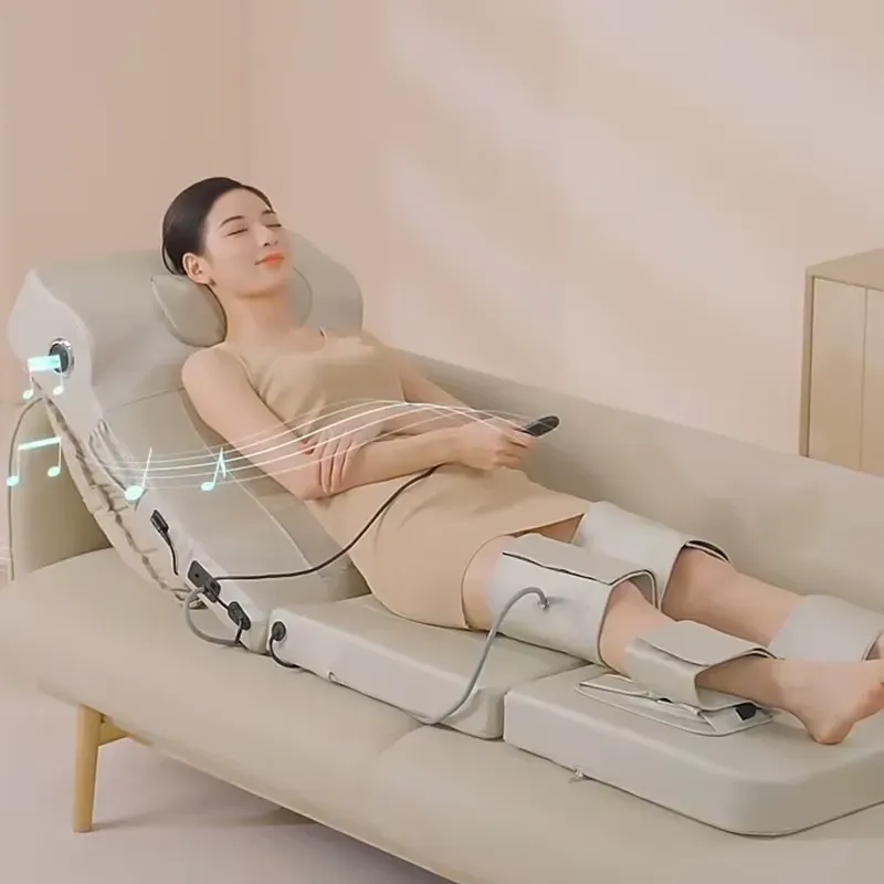 Ergonomic electric massager chair with neck, back, and lumbar pain relief.