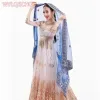 Indian Sari Scarf – Silk Dupatta with Mesh Embroidery