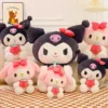 A group of Kuromi and My Melody Pillow Plushes displayed together, showcasing their charming designs.