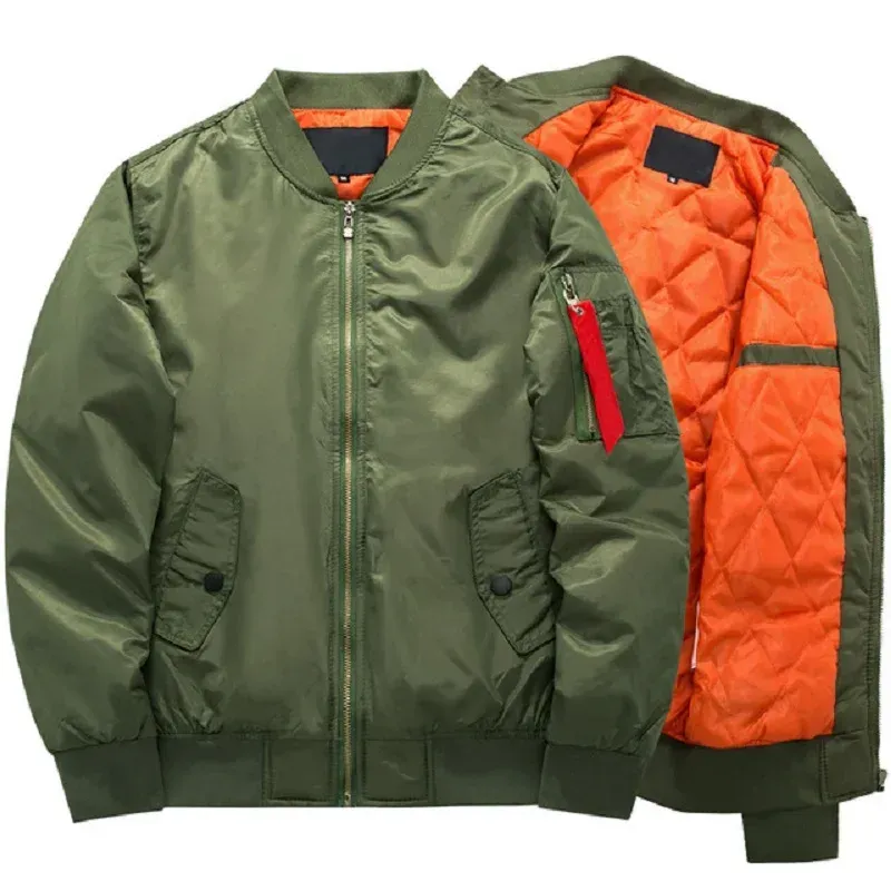 MA1 Bomber Jacket front view in army green for men