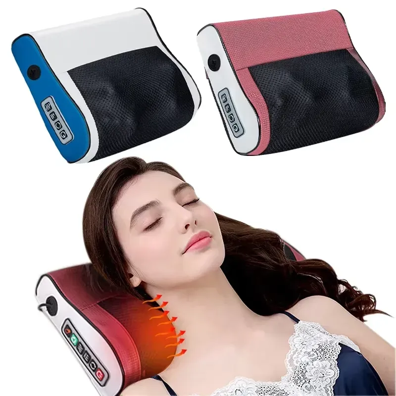 Multi-functional neck and shoulder massager with deep kneading nodes in action