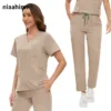 Complete Nurse Scrub Set for Women with Top and Pants