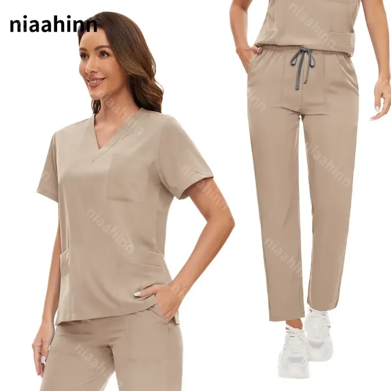 Complete Nurse Scrub Set for Women with Top and Pants