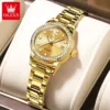 OLEVS Women’s Automatic Mechanical Watch with Diamond Dial and Stainless Steel Band