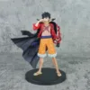 One Piece Luffy Figure in dynamic pose with red jacket and glowing Haki arm