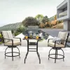 Patio Stools Outdoor Swivel Bar Height Chairs Set of 2 - Durable and Comfortable for Outdoor Seating
