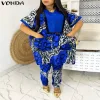 Plus Size 5XL VONDA Women Pants Set - Elegant Matching Set