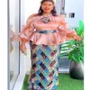 Plus Size Evening Dress - African Ankara sequin gown for weddings and parties.