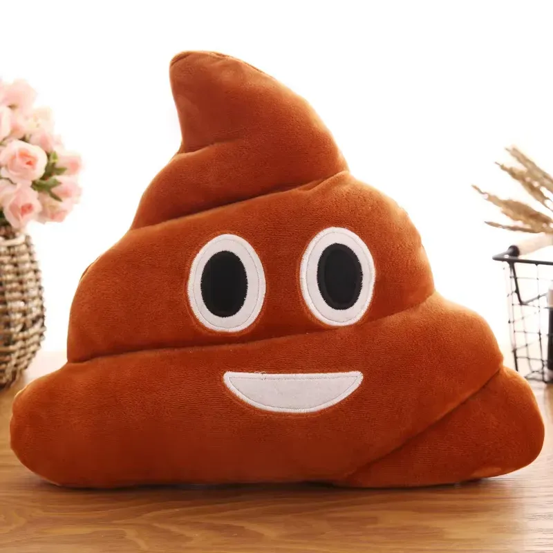 Adorable Poop Emoji Plush Toy with a cheerful expression, perfect for playful decor.