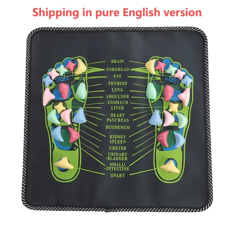 Reflexology Foot Massage Pad with Body Zone Mapping – English Packaging Included