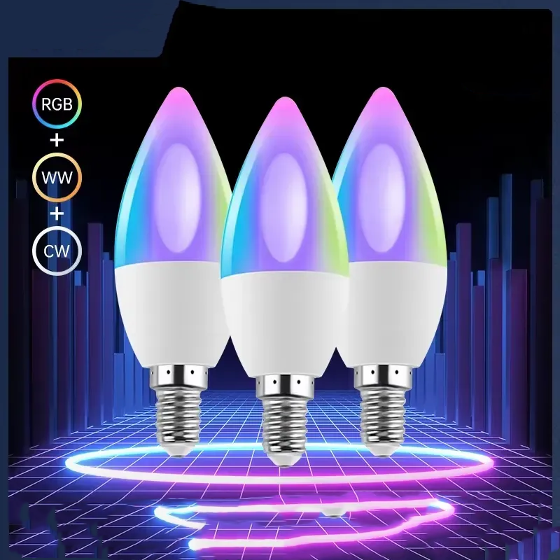 Smart RGB Tuya E14 LED Bulb with App and Voice Control
