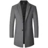 BROWON trench coat for men with button-up front and lapel collar