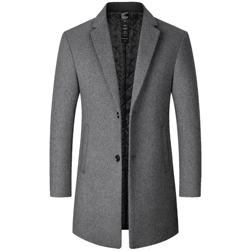 BROWON trench coat for men with button-up front and lapel collar