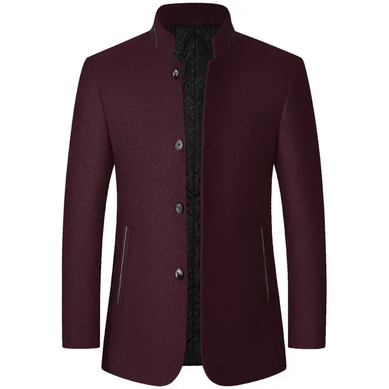 Men wearing BROWON Winter Coat for Men with stand collar in Chinese style, autumn winter 2025 fashion